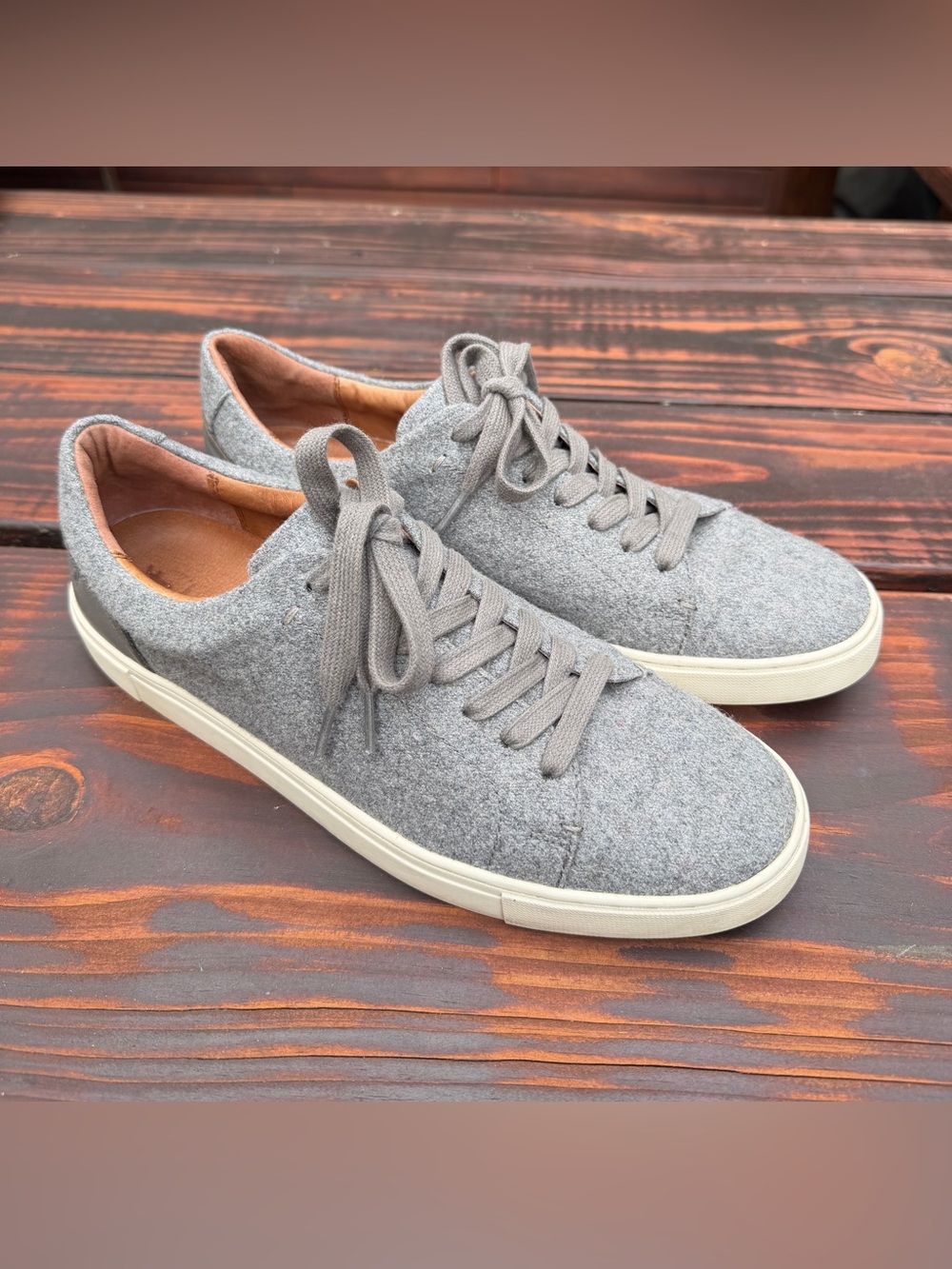Frye Ivy Grey Wool-Like Low-Top Sneakers Sz 11